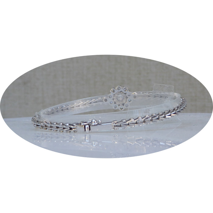 Armband, Diamant, Rozet, 14K Witgoud