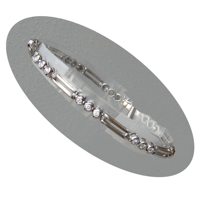 Armband, Diamant, Opengewerkt, 18K Witgoud
