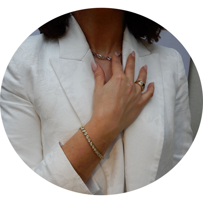 Tennisarmband, Diamant, 18K Geelgoud
