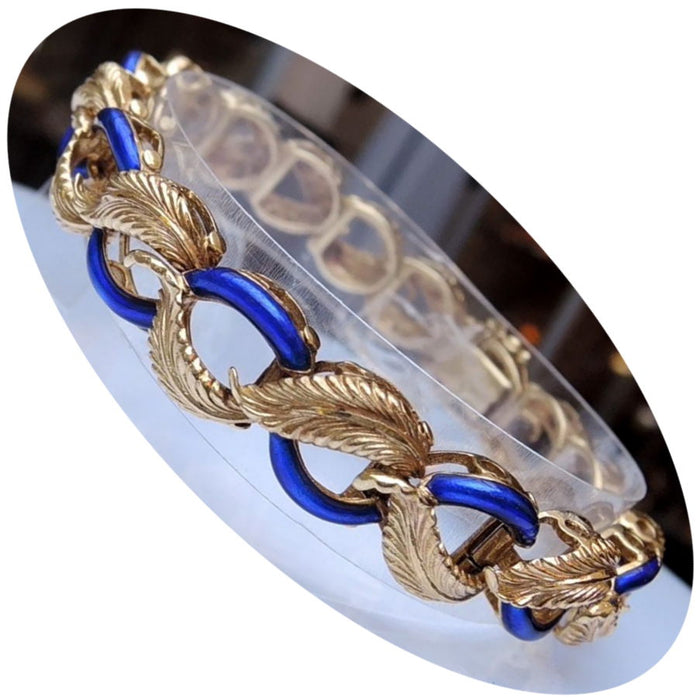 Armband, Floraal, Emaille, 14K, Vintage