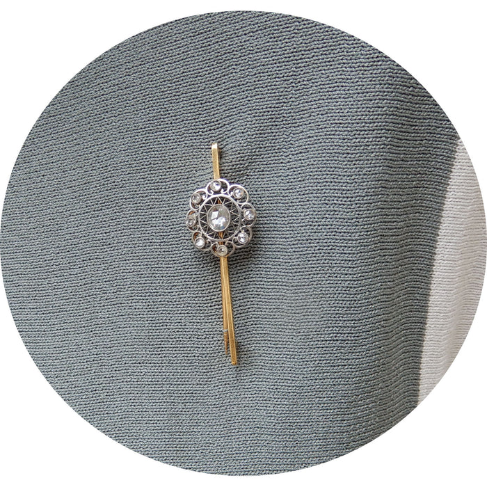 Speld, Roosdiamant, 14K Goud