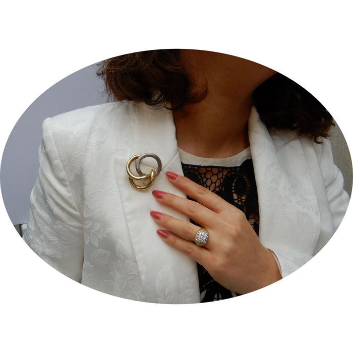 Broche, 3 Cirkels, 14K Goud