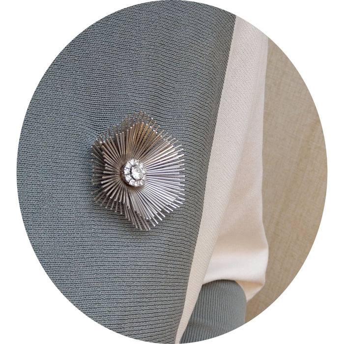 Broche, Diamant, Abstract, 18K Witgoud