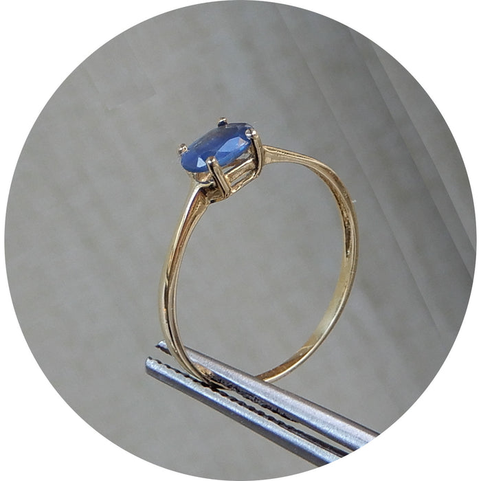 Set, Saffier, drie-delig, 14K Goud