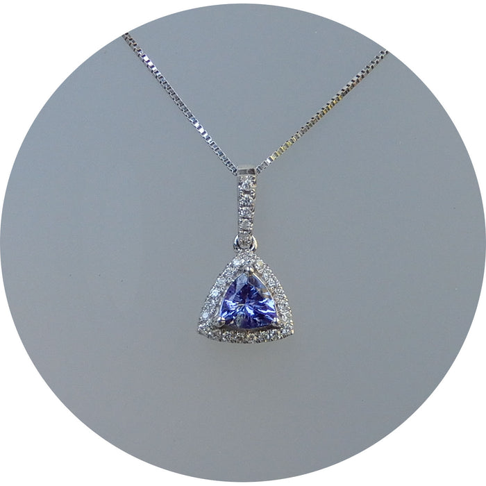Set, Tanzaniet, Diamant, 14K Witgoud