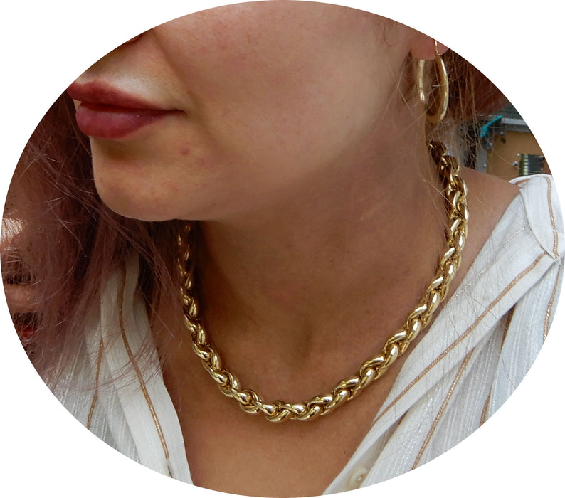 Schakelcollier, 14K Geel Goud