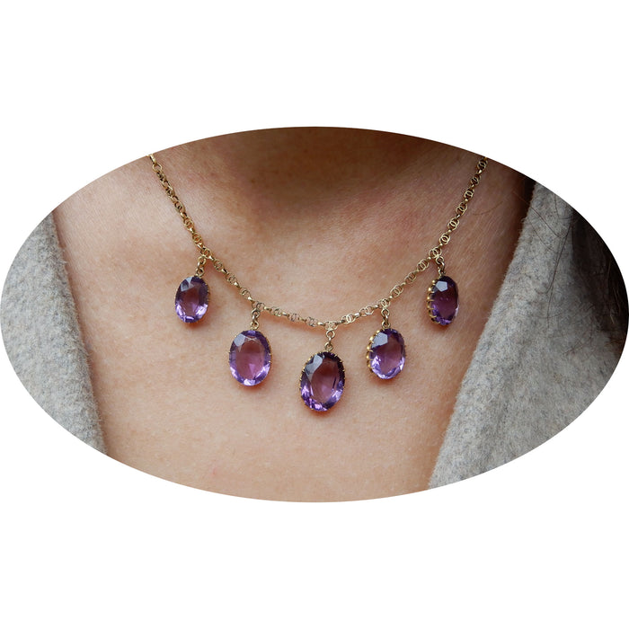 Collier, Amethist, 18K Goud