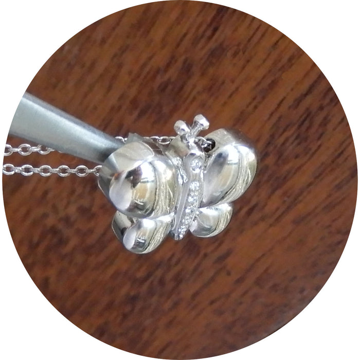 Hanger, Vlinder, Diamant, 18K Witgoud
