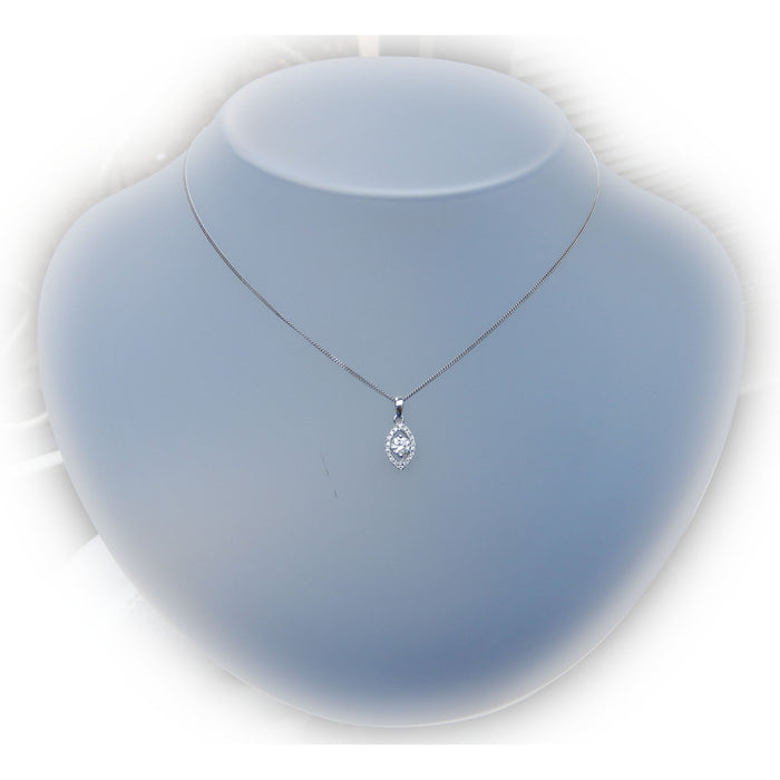Hanger, Diamant, Navette, 14K Witgoud