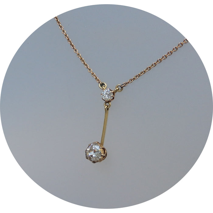 Hanger, Roosdiamant 14K, Vintage