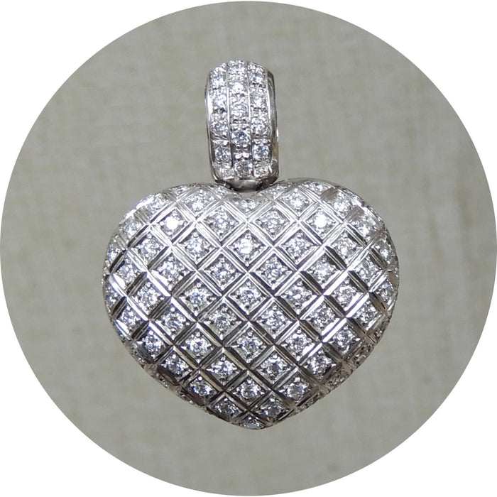 Hanger, Hart, Diamant, 18K Witgoud