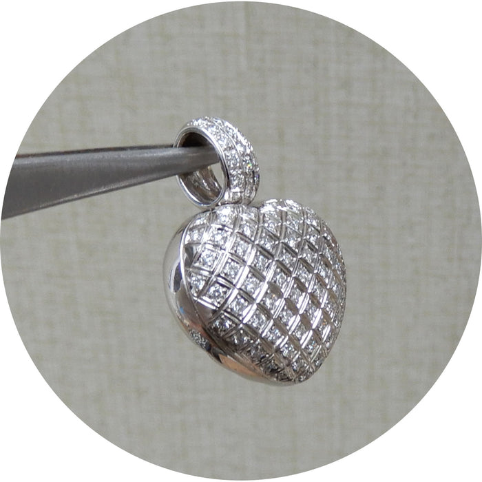 Hanger, Hart, Diamant, 18K Witgoud
