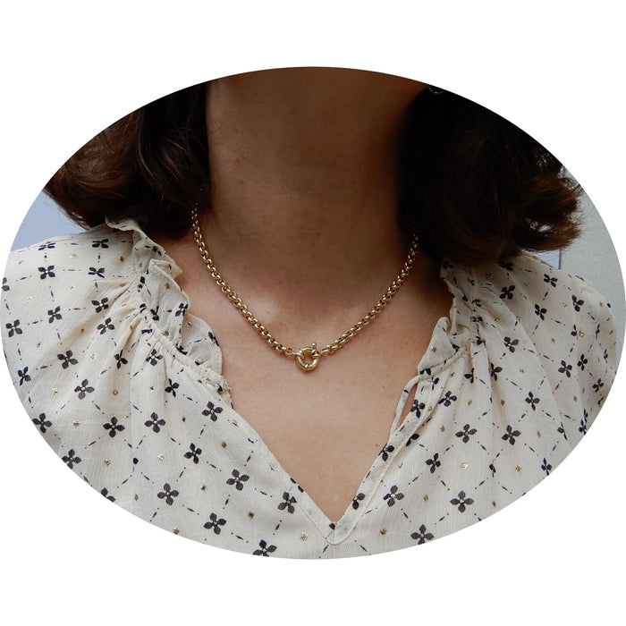 Schakelcollier, Jasseron, 14krt Goud