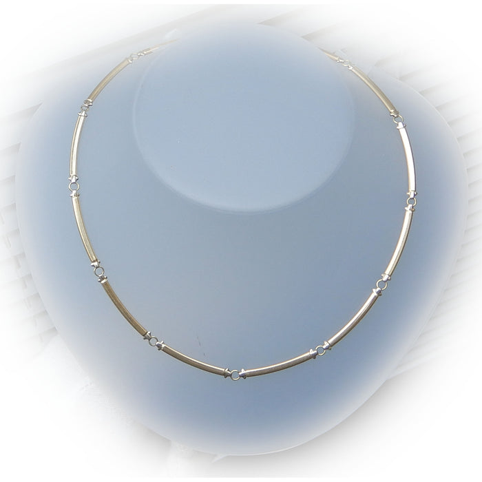 Collier, Staafjes, 14K Bicolor