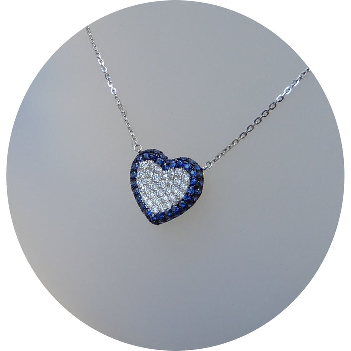 Hanger, Hart, Saffier, Diamant, 18K