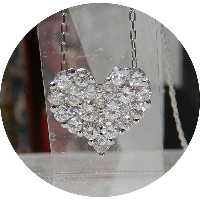 Hanger, Hart, Diamant Pave, Platina