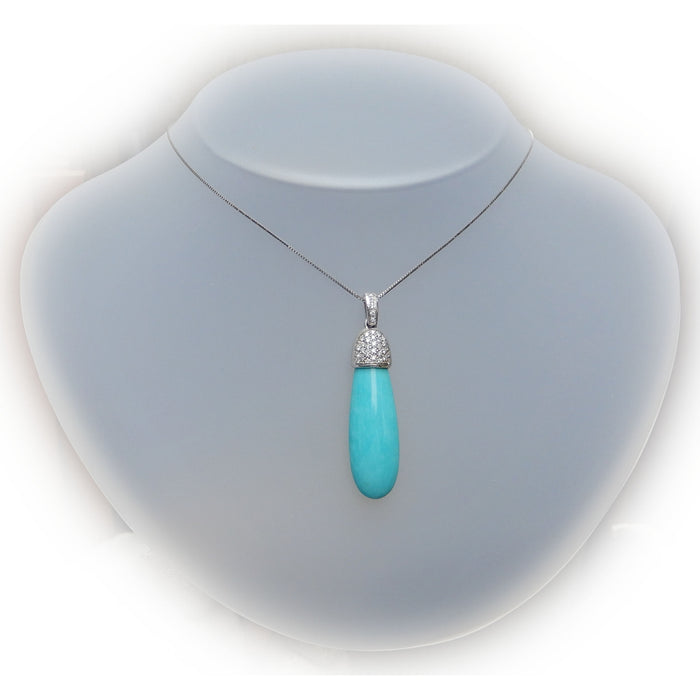 Hanger, Turquoise, Diamant, 18K Goud