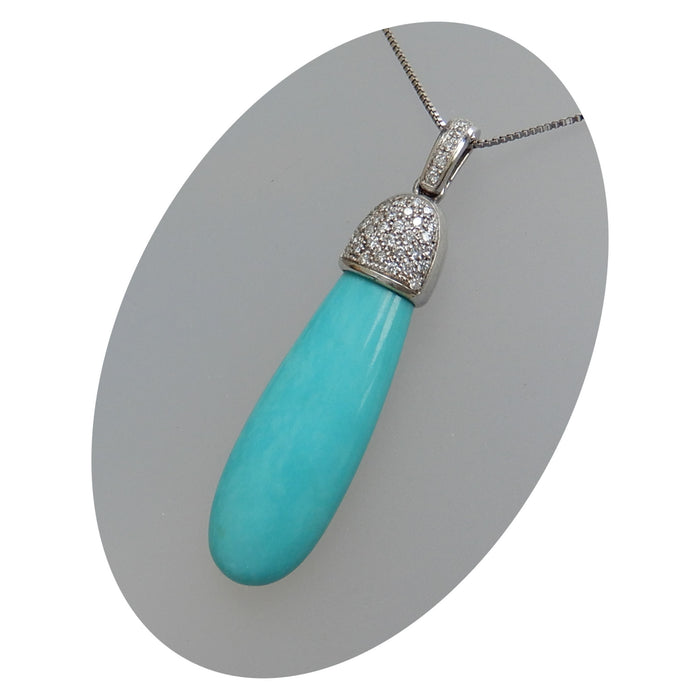 Hanger, Turquoise, Diamant, 18K Goud