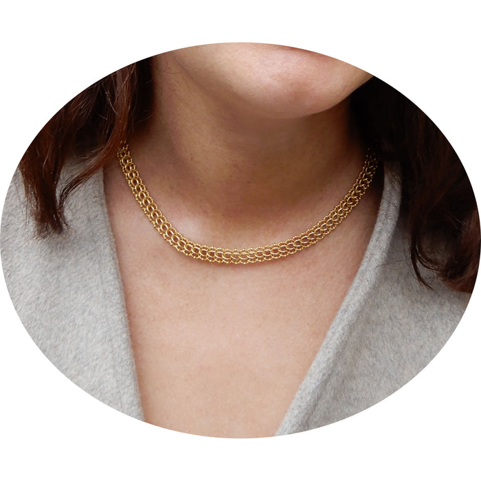 Collier, Franse Gourmette, Antiek, 14K