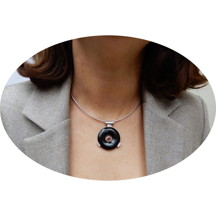 Hanger, Onyx, Spinel, Diamant, 18K