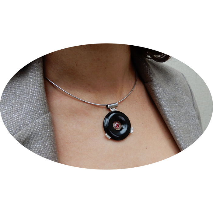 Hanger, Onyx, Spinel, Diamant, 18K