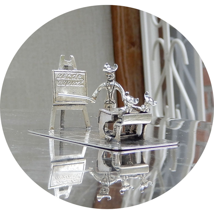 Onderwijzer, Leerlingen, Miniatuur, Zilver