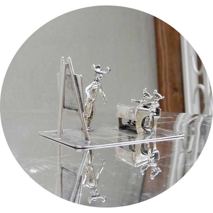 Onderwijzer, Leerlingen, Miniatuur, Zilver
