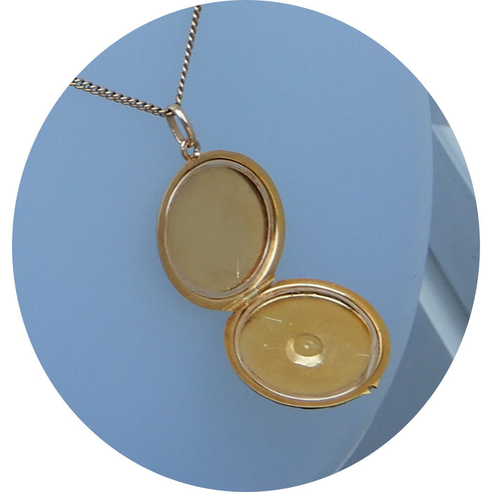 Medaillon, 14K Goud, Collier, Vintage