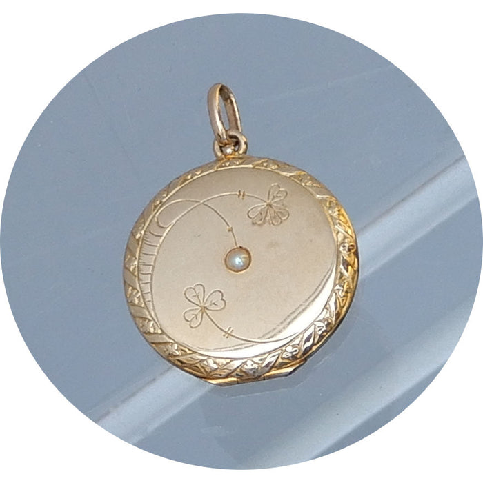 Medaillon, 14K Goud, Collier, Vintage