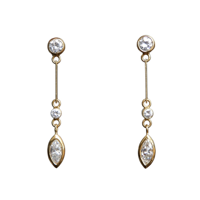 Oorhangers, Diamant, 18K Vintage
