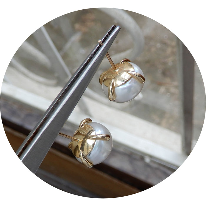 Oorknoppen, Parel, 14K Goud