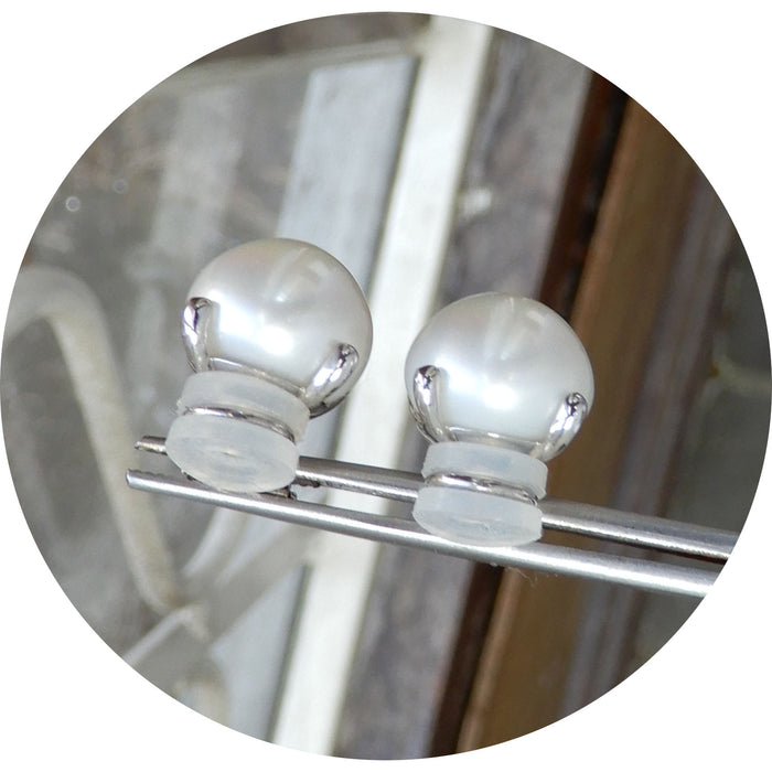 Oorknoppen, Parel, 14K Witgoud