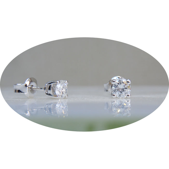 Oorstekers, Diamant, 14K Witgoud