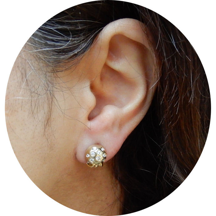 Oorknoppen, Diamant, 18K Geelgoud