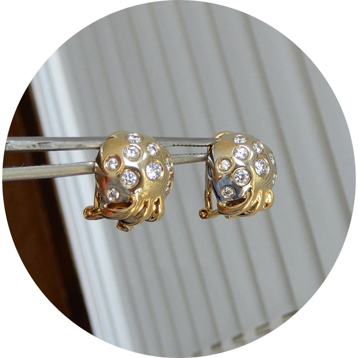 Oorknoppen, Diamant, 18K Geelgoud