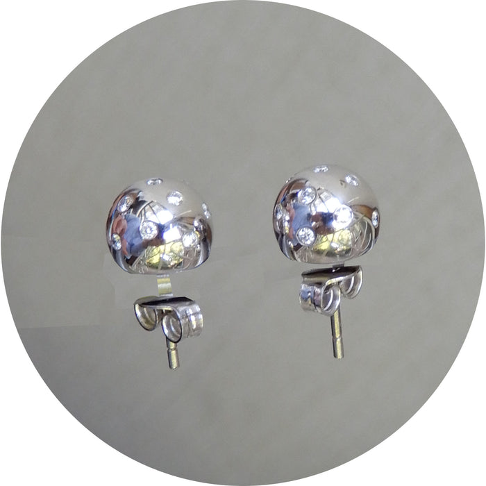 Oorknoppen, Diamant, 14K Witgoud