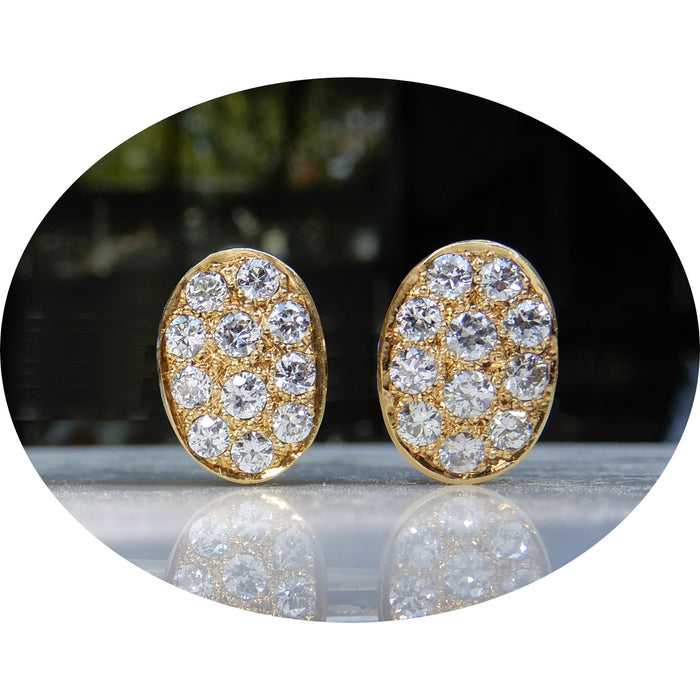 Oorknoppen, Pave Diamant, 14K