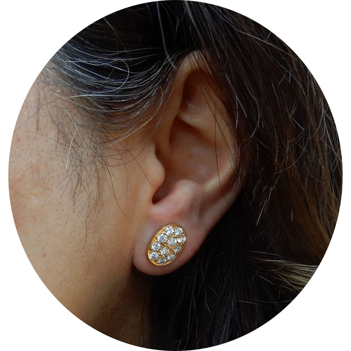 Oorknoppen, Pave Diamant, 14K