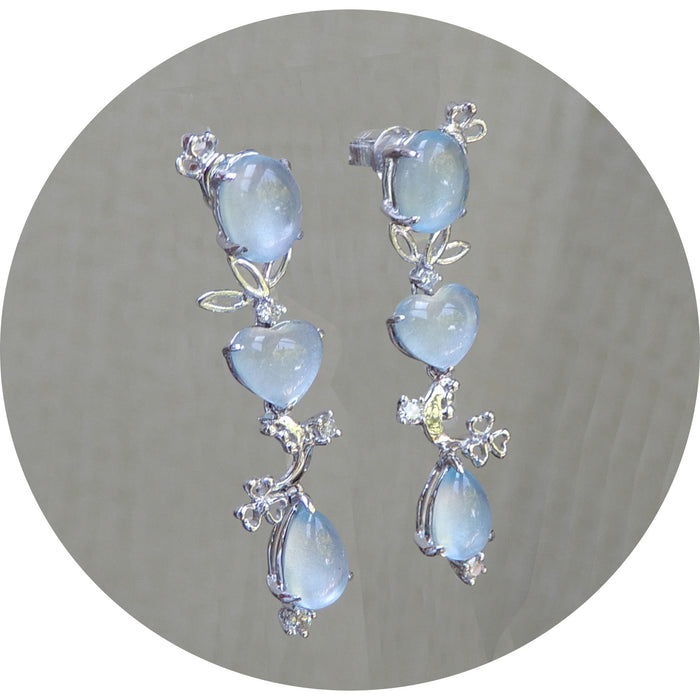 Oorhangers, Topaas, Diamant, 18K Witgoud