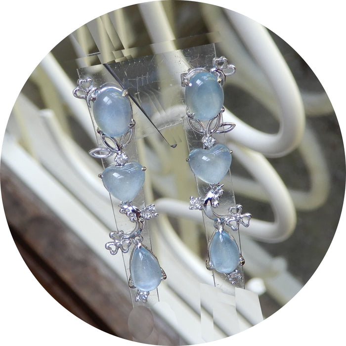 Oorhangers, Topaas, Diamant, 18K Witgoud