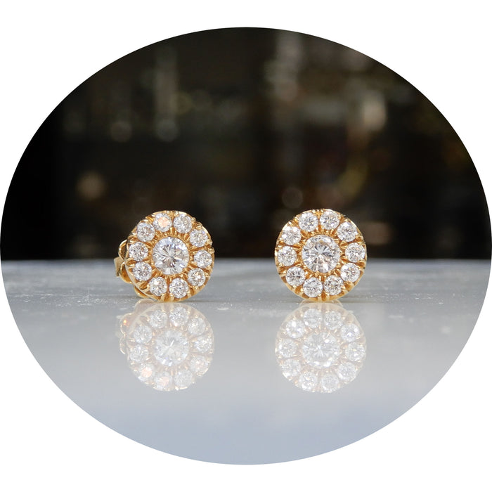 Oorknoppen, Diamant, 18K