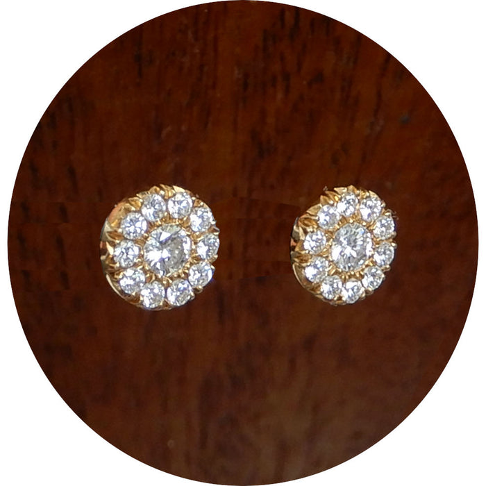 Oorknoppen, Diamant, 18K