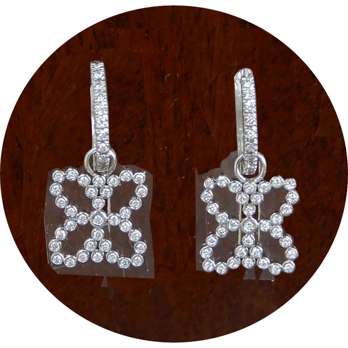 Oorhangers, Diamant, 18K Witgoud