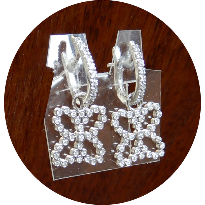 Oorhangers, Diamant, 18K Witgoud