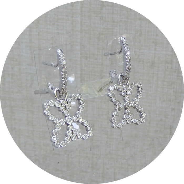Oorhangers, Diamant, 18K Witgoud