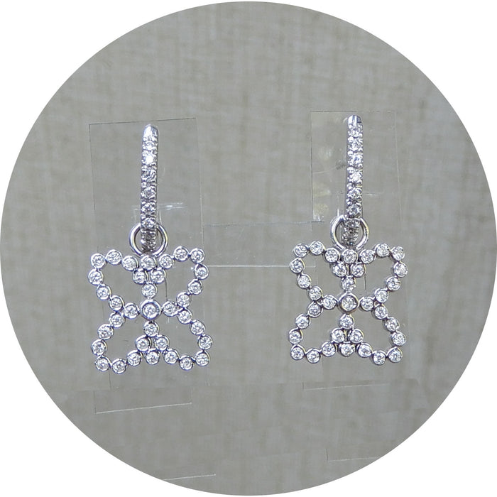 Oorhangers, Diamant, 18K Witgoud