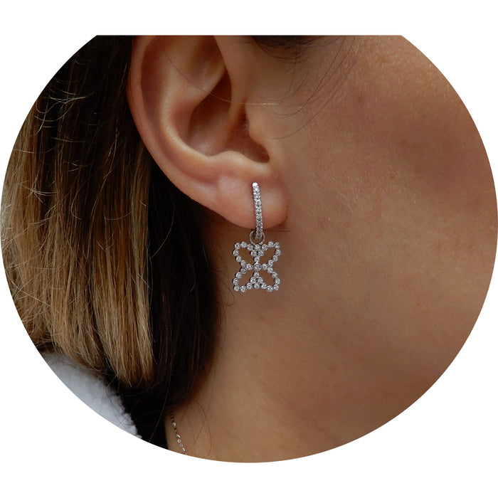 Oorhangers, Diamant, 18K Witgoud