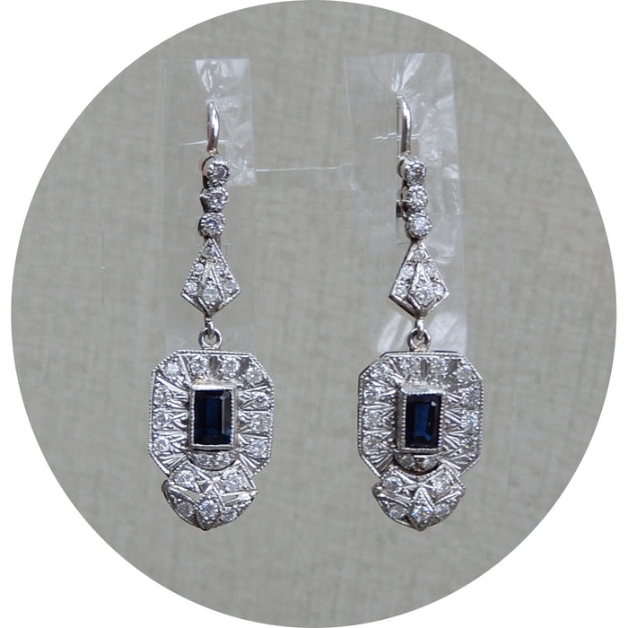Oorhangers, Saffier, Diamant, Klassiek, Platina