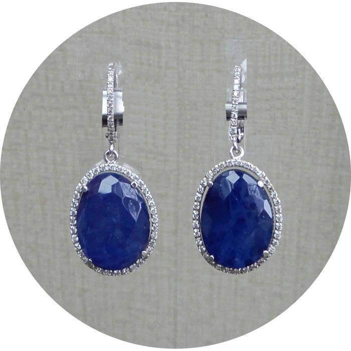 Oorhangers, Kyaniet, Diamant, 18K