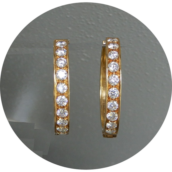 Creolen, Diamant, 18K Geelgoud